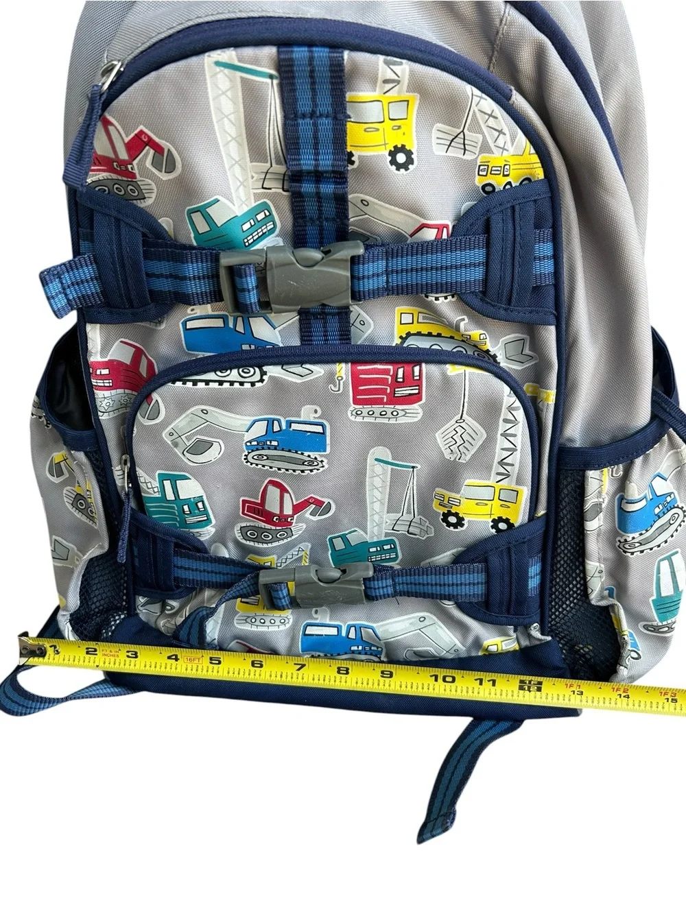 Pottery Barn Kids Construction Backpack - Blue, Yellow, Red Mackenzie Gray
